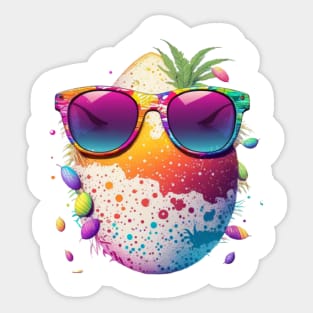 Easter Egg with Sun glasses Poster Sticker